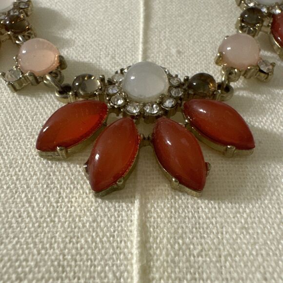 Bridgerton Women Necklace Statement Multicolor Stones Rhinestone Gold Chain - Picture 3 of 11